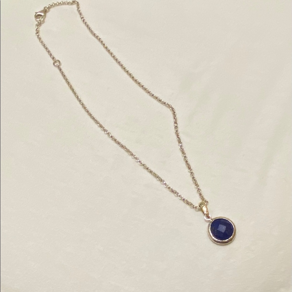 Guerlain sterling silver and lapis pendent